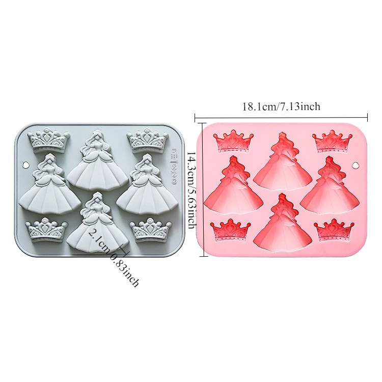 8-hole 3d Princess Dress Crown - Bunny Cake Mold recension och pris