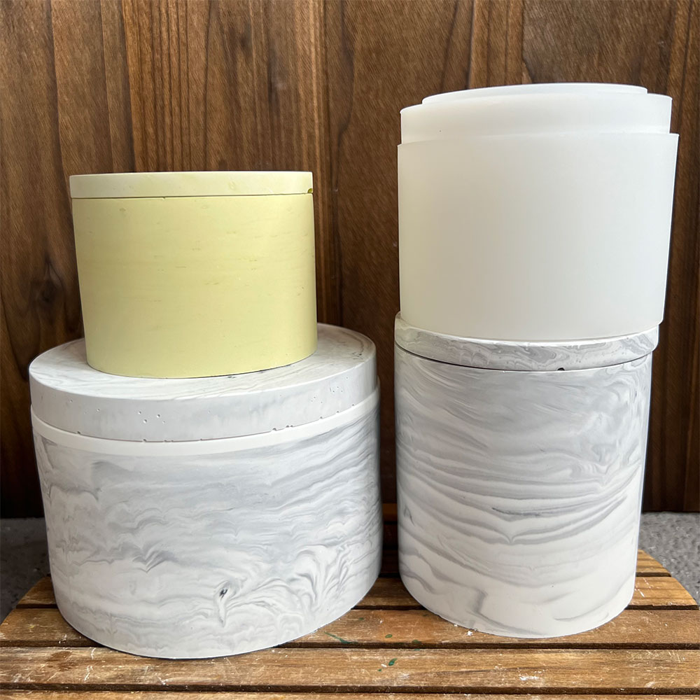 Round Cement Candle Canister S - Potsticker Mold recension och pris